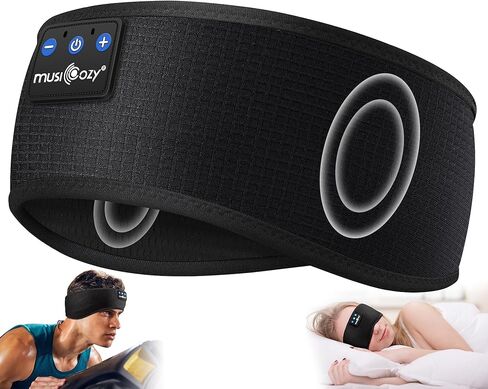 MUSICOZY Sleep Headphones Bluetooth Headband, Sleep Mask with Bluetooth Sleep Headphones, Sports Sleeping Headphones Sleep Earbuds with Ultra-Thin HD Stereo Speakers for Travel Workout, 2 Packs in Kuwait