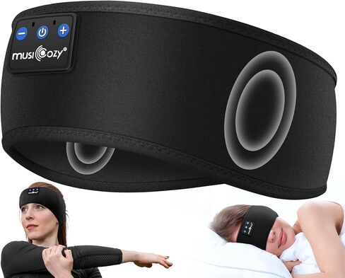MUSICOZY Sleep Headphones Bluetooth Headband, Sleep Mask with Bluetooth Sleep Headphones, Sports Sleeping Headphones Sleep Earbuds with Ultra-Thin HD Stereo Speakers for Travel Workout, 2 Packs in Kuwait