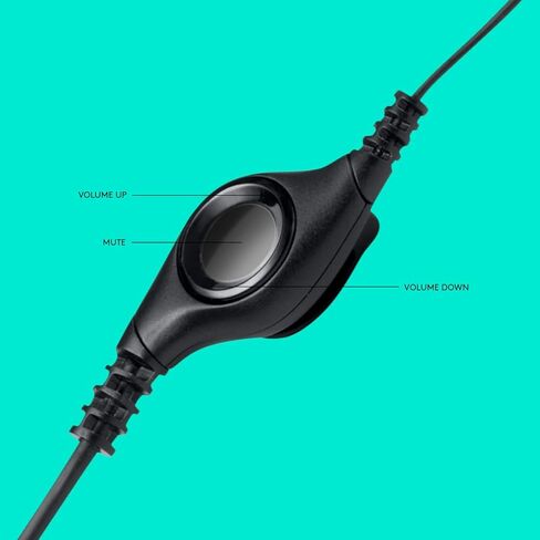 Logitech USB Headset H390 with Noise Cancelling Microphone - Includes Headphone Cleaner with Microfiber Cleaning Cloth - Bundle in Saudi Arabia