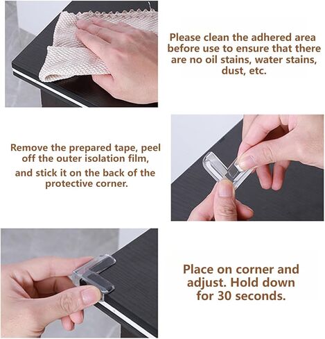 12 Pack Corner Protector for Baby, Furniture Corner Guard, Protectors Guards & Edge Safety Bumpers - Clear & Transparent in Saudi Arabia