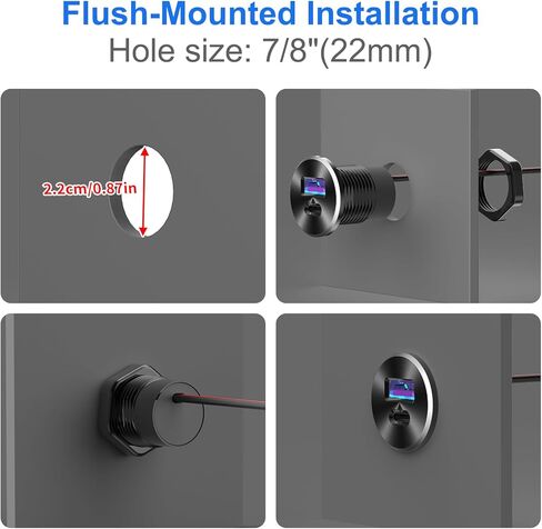 شاحن سيارة صغير من الألومنيوم بمنفذ USB 12 فولت مع منافذ PD30W وQC 18 وات، مقبس شاحن بديل ولاعة سجائر بقطر 22 مم مثبت مسبقًا بسلك مسبق لسيارة قارب RV شاحنة دراجة نارية، إلخ. in Kuwait