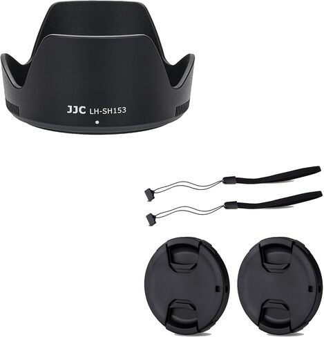 JJC ALC-SH153 Bayonet Reversible Lens Hood + 2-Pack 55mm Front Lens Cap Cover for Sony E 18-135mm f/3.5-5.6 OSS Lens in Saudi Arabia