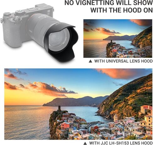 JJC ALC-SH153 Bayonet Reversible Lens Hood + 2-Pack 55mm Front Lens Cap Cover for Sony E 18-135mm f/3.5-5.6 OSS Lens in Saudi Arabia