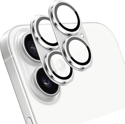 عبوتان من واقي عدسة الكاميرا لهاتف iPhone 17 Pro، غطاء شاشة كاميرا خلفية من الزجاج المقوى المعدني AR، مضاد للخدش، امتصاص قوي، صديق للحافظة، سهل التركيب - فضي in Kuwait