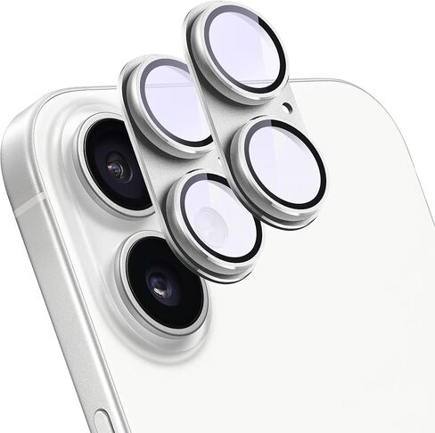 عبوتان من واقي عدسة الكاميرا لهاتف iPhone 17 Pro، غطاء شاشة كاميرا خلفية من الزجاج المقوى المعدني AR، مضاد للخدش، امتصاص قوي، صديق للحافظة، سهل التركيب - فضي in Kuwait
