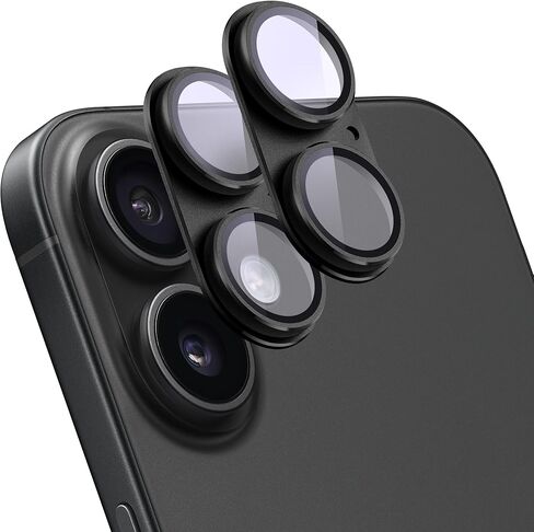 عبوتان من واقي عدسة الكاميرا لهاتف iPhone 17 Pro، غطاء شاشة كاميرا خلفية من الزجاج المقوى المعدني AR، مضاد للخدش، امتصاص قوي، صديق للحافظة، سهل التركيب - فضي in Kuwait