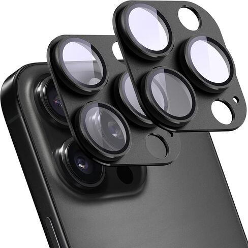 عبوتان من واقي عدسة الكاميرا لهاتف iPhone 17 Pro، غطاء شاشة كاميرا خلفية من الزجاج المقوى المعدني AR، مضاد للخدش، امتصاص قوي، صديق للحافظة، سهل التركيب - فضي in Kuwait