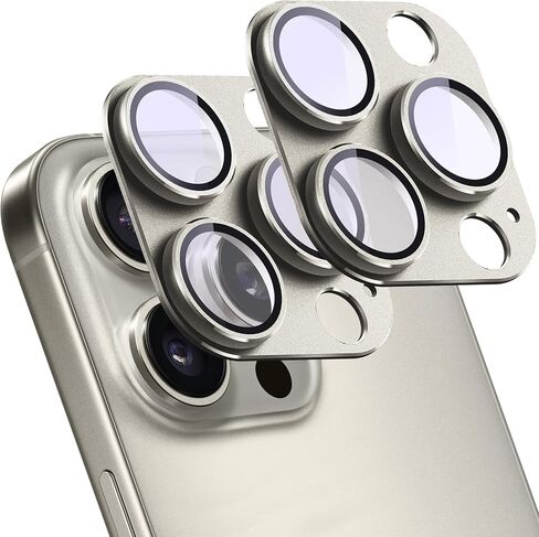 عبوتان من واقي عدسة الكاميرا لهاتف iPhone 17 Pro، غطاء شاشة كاميرا خلفية من الزجاج المقوى المعدني AR، مضاد للخدش، امتصاص قوي، صديق للحافظة، سهل التركيب - فضي in Kuwait