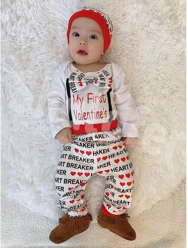 Shalofer Baby Boys Cute Festival Bodysuit Baby Gentleman Outfit with Hat in Saudi Arabia