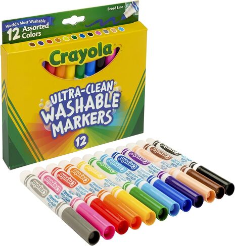 Crayola Broad Line Markers (12ct), Washable Markers for Kids, Arts & Crafts Supplies, Coloring Markers, Gifts for Kids & Toddlers, 3+ in Saudi Arabia