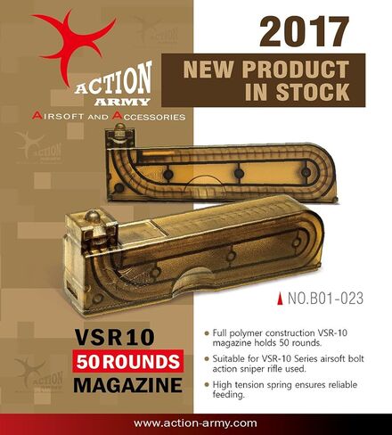 B01-023 VSR10 50 Rounds Magazine for Tokyo Marui VSR-10 Well MB02 MB03 Airsoft Gun Made in Taiwan in Saudi Arabia