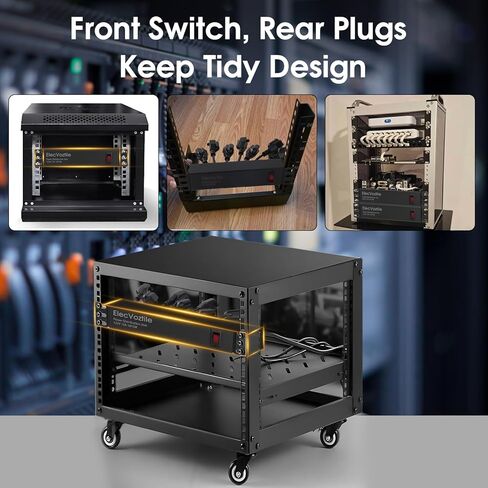 10 inch Rack PDU, 8 Rear Outlets, 1020J Surge Protection &15A Overload Switch, 1U Rackmount, Rack PDU Power Strip for 10-inch Mini Server Network Cabinets/Rack/Self, 6ft Cable in Saudi Arabia