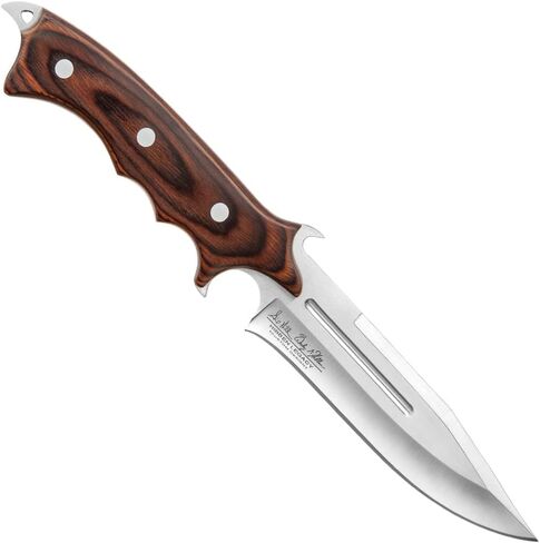 جيل هيبن ليجاسي سكين II | 7CR17 شفرة من الفولاذ المقاوم للصدأ | متسلسلة ومحفورة بالليزر | مقبض خشب الباكاو البني | تانغ كامل | غلاف من الجلد الطبيعي متضمن | الطول الإجمالي 12 بوصة in Kuwait