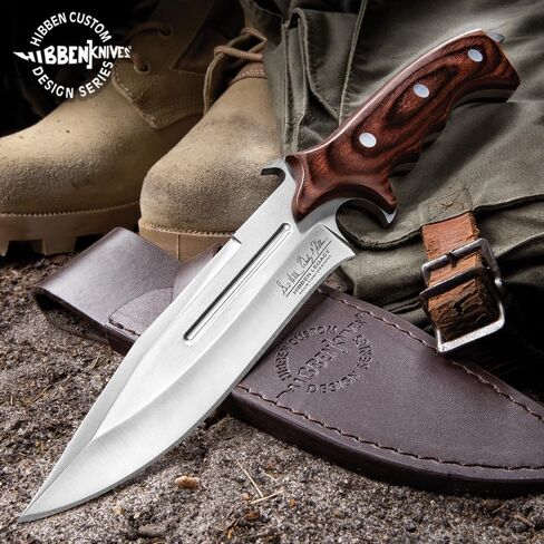 جيل هيبن ليجاسي سكين II | 7CR17 شفرة من الفولاذ المقاوم للصدأ | متسلسلة ومحفورة بالليزر | مقبض خشب الباكاو البني | تانغ كامل | غلاف من الجلد الطبيعي متضمن | الطول الإجمالي 12 بوصة in Kuwait
