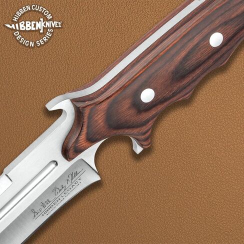جيل هيبن ليجاسي سكين II | 7CR17 شفرة من الفولاذ المقاوم للصدأ | متسلسلة ومحفورة بالليزر | مقبض خشب الباكاو البني | تانغ كامل | غلاف من الجلد الطبيعي متضمن | الطول الإجمالي 12 بوصة in Kuwait