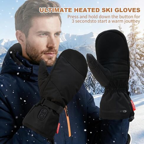 CUEHEAT Heated Gloves, Palm & Back Double Heating, Winter Outdoor Windproof Warm Thick Gloves, Battery-Powered Hand Warmer in Saudi Arabia