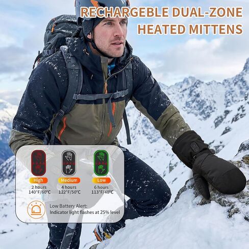 CUEHEAT Heated Gloves, Palm & Back Double Heating, Winter Outdoor Windproof Warm Thick Gloves, Battery-Powered Hand Warmer in Saudi Arabia