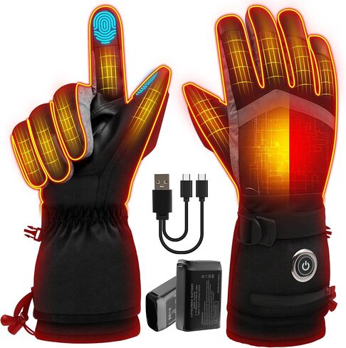 Heated Gloves for Men & Women, Rechargeable 5V 6000mAh Battery Powered Ski Gloves, Touchscreen & Waterproof Ideal Hand Warmers for Arthritis, Motorcycling, Fishing, Driving & Outdoor Work in Saudi Arabia