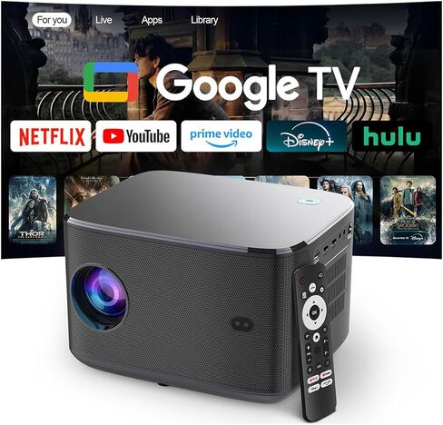 【مرخص من Netflix - شاشة LCD مقاس 5 بوصات - 4k -2200ANSI】جهاز عرض ذكي مزود بواي فاي وبلوتوث، مقاوم للغبار، محكم الغلق، صوت ثلاثي الأبعاد، حجر مفاتيح تلقائي وتكبير، جهاز عرض أصلي HD 1080P بحد أقصى 330 بوصة، جهاز عرض منزلي خارجي in Kuwait