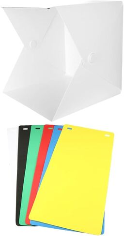 صندوق إضاءة LED صغير محمول للصور مع شرائط LED مزدوجة و6 خلفيات تصوير ملونة، خيمة استوديو قابلة للطي مقاس 30 سم لتصوير المنتجات والمجوهرات in Kuwait