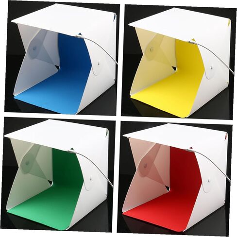 20cm Portable Folding Photography Light Tent with Dual LED Strips, Mini Photo Light Box Kit with 4 Colored Backdrops for Product Shooting and Studio Use in Saudi Arabia