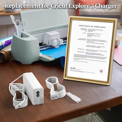 سلك طاقة 24 فولت لاستبدال مصدر الطاقة لآلة القطع Cricut Explore 3 لـ Cricut Explore 3 شاحن محول الطاقة سلك توصيل الحائط - أبيض in Saudi Arabia