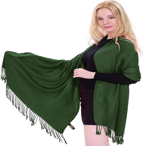 CJ Apparel Orange Solid Color Tassels Design Nepalese Shawl Scarf Wrap Stole Throw Head Wrap Pashmina Hand Made in Nepal New in Saudi Arabia