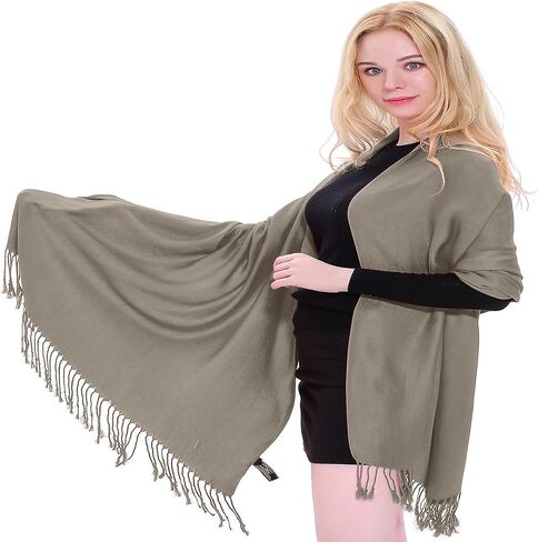 CJ Apparel Orange Solid Color Tassels Design Nepalese Shawl Scarf Wrap Stole Throw Head Wrap Pashmina Hand Made in Nepal New in Saudi Arabia