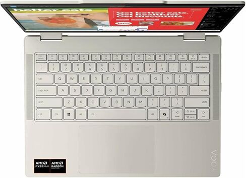 لاب توب لينوفو يوجا 7 2 في 1 - AMD Ryzen AI 7 350، ذاكرة وصول عشوائي 16 جيجا، 1 تيرابايت SSD، رسومات Radeon 860M، Windows 11 Pro، قلم يوجا، OLED، WUXGA، 60 هرتز، لمس، 14 بوصة - Seashell (83JR0004US) in Kuwait