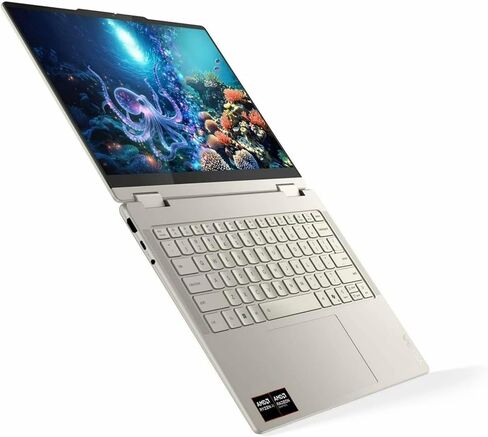 لاب توب لينوفو يوجا 7 2 في 1 - AMD Ryzen AI 7 350، ذاكرة وصول عشوائي 16 جيجا، 1 تيرابايت SSD، رسومات Radeon 860M، Windows 11 Pro، قلم يوجا، OLED، WUXGA، 60 هرتز، لمس، 14 بوصة - Seashell (83JR0004US) in Kuwait