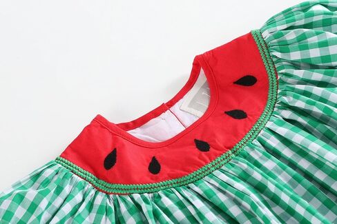 Lil cactus Baby and Girls Green Gingham Watermelon Collar Bishop Dress in Saudi Arabia