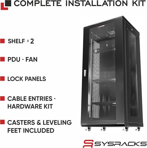 27U Wall Mount Server Rack Cabinet, 19" Enclosed Network & IT Rack, 24" Deep, Locking Mesh Door in Kuwait