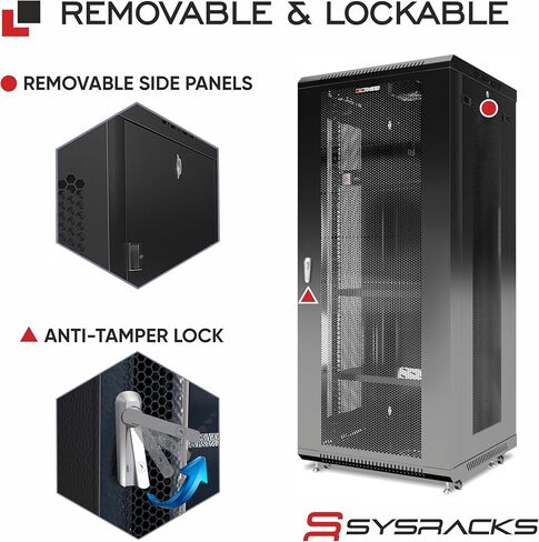 27U Wall Mount Server Rack Cabinet, 19" Enclosed Network & IT Rack, 24" Deep, Locking Mesh Door in Kuwait