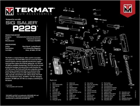 TekMat Ultra 20 Premium 15" X 20" - 1/4" Thick Oil Resistant Non-Slip Waterproof Stitched Edges Handgun Cleaning Mat for use with SIG SAUER in Saudi Arabia
