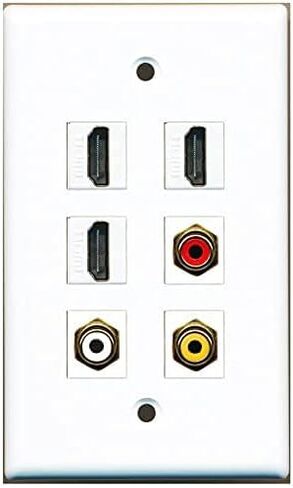 RiteAV - 3 HDMI 1 Port RCA Red 1 Port RCA White 1 Port RCA Yellow Wall Plate - Brown in Saudi Arabia