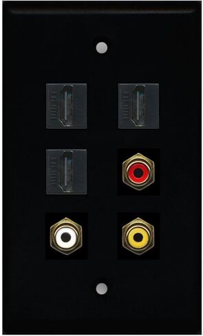 RiteAV - 3 HDMI 1 Port RCA Red 1 Port RCA White 1 Port RCA Yellow Wall Plate - Brown in Saudi Arabia