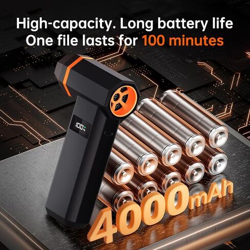 منفضة هواء مضغوط، منفاخ هواء كهربائي لاسلكي 140000 دورة في الدقيقة مع ضوء LED، محرك بدون فرش، منفاخ هواء قابل للتعديل وقابل لإعادة الشحن بـ 4 سرعات - منفضة هواء للكمبيوتر ولوحة المفاتيح والسيارة والخارج والسرير الهوائي in Saudi Arabia