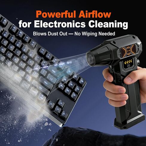 Cordless Electric Air Duster, 150000 RPM Rechargeable Compressed Air Blower for PC, Keyboard & Car Cleaning, Adjustable Speed with LED Light (FE-J35) in Saudi Arabia