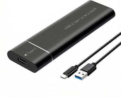 Enclosure Adapter, Type-C to A，【USB3.2 Gen2,5Gbps】 Key Solid State Drive External Enclosure Aluminum Alloy,Portable Data Storage with Carrying Strap for Laptop & PC, Sleek Design in Saudi Arabia