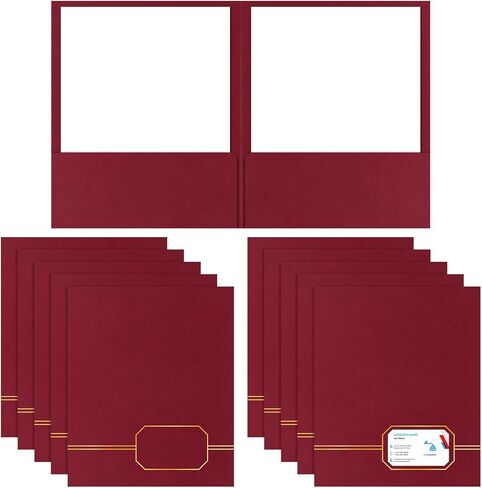 Kisston Executive Twin Pocket Folders Letter Size Blue with Gold Foil Trim Textured Folders with 2 Pockets for Home Business Office(20 Pack,Blue) in Saudi Arabia
