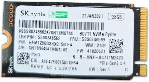 HFM128GD3HX015N 128GB M.2 2242 42mm NVMe PCIe Gen 3 x4 TLC SSD لجهاز ThinkPad ProBook Latitude EliteBook Ideapad Inspiron Pavilion كمبيوتر محمول Ultrabook Tablet - محرك الحالة الصلبة الداخلي (OEM) in Kuwait
