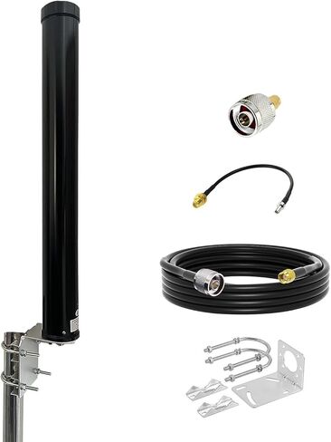4G LTE 5G هوائي خارجي Omni Antenna Kit مكاسب عالية 12 ديسيبل واسعة النطاق واي فاي خارجي طويل المدى / هوائي الهاتف الخليوي 698-3800 ميجا هرتز لجهاز التوجيه Verizon / T-Mobile / معزز إشارة الخلية / موصل TS9 SMA in Kuwait