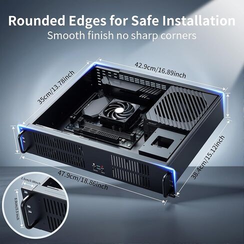 هيكل 2U Rackmount، حافظة خادم Micro-ATX، يدعم 2 × 3.5 محرك أقراص ثابتة و1 × 2.5 SSD، متوافق مع ATX PSU، 4 فتحات PCIe، تبريد جيد التهوية، منافذ USB in Kuwait
