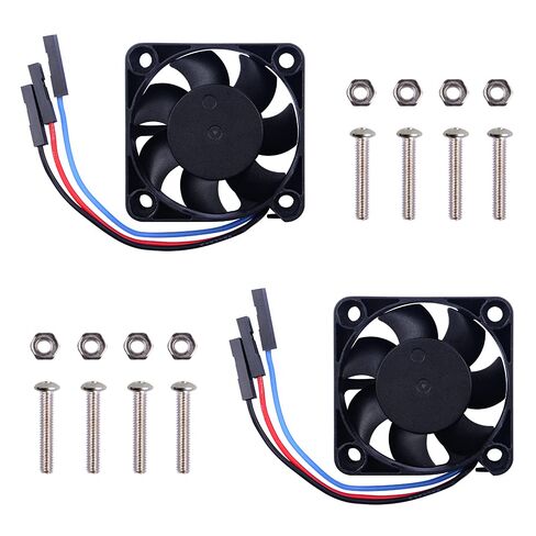 GeeekPi 2PCS PWM يمكن السيطرة عليها هادئة 4010 مروحة 40x40x10mm DC 5V لـ Raspberry Pi 4، 3 B+، Pi 3 (أسود) in Saudi Arabia