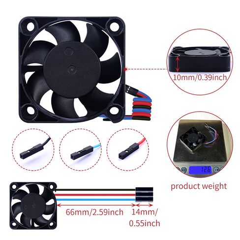 GeeekPi 2PCS PWM يمكن السيطرة عليها هادئة 4010 مروحة 40x40x10mm DC 5V لـ Raspberry Pi 4، 3 B+، Pi 3 (أسود) in Saudi Arabia