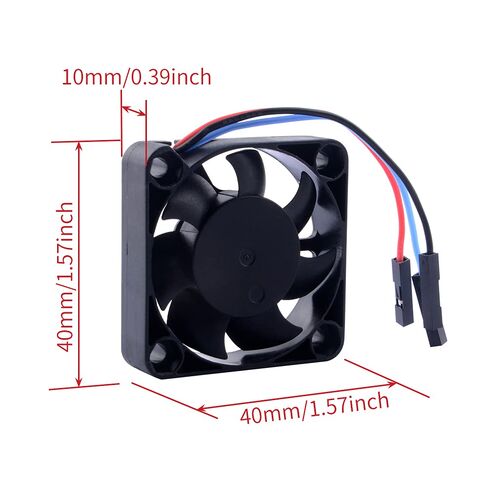 GeeekPi 2PCS PWM يمكن السيطرة عليها هادئة 4010 مروحة 40x40x10mm DC 5V لـ Raspberry Pi 4، 3 B+، Pi 3 (أسود) in Saudi Arabia
