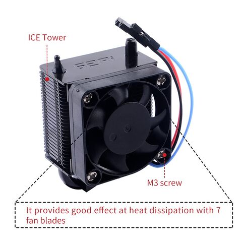 GeeekPi 2PCS PWM يمكن السيطرة عليها هادئة 4010 مروحة 40x40x10mm DC 5V لـ Raspberry Pi 4، 3 B+، Pi 3 (أسود) in Saudi Arabia