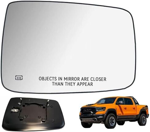 Ram Driver Left Side Mirror Glass Compatible with Dodge Ram 1500 2500 2009 2010 2011 2012 2013 2014 2015 2016 2017 2018 Left Power Heated Convex Mirror Replacement 68079362AA 68050299AA in Saudi Arabia