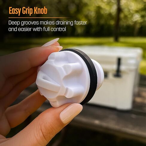 Replacement Cooler Drain Plug for Yeti Tundra and RTIC Coolers, 2PC Set Includes Push-Button Drink Spigot and Stopper Cap in Saudi Arabia