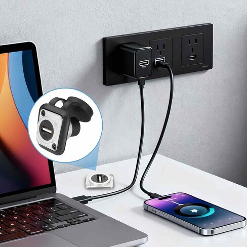 2Pcs USB2.0 Panel Mount Adapter, Female to Female Panel Mount Connector Socket USB Data Extension Coupler Adapter with Dust Cover for Data Transfer/Charging, Silver in Saudi Arabia